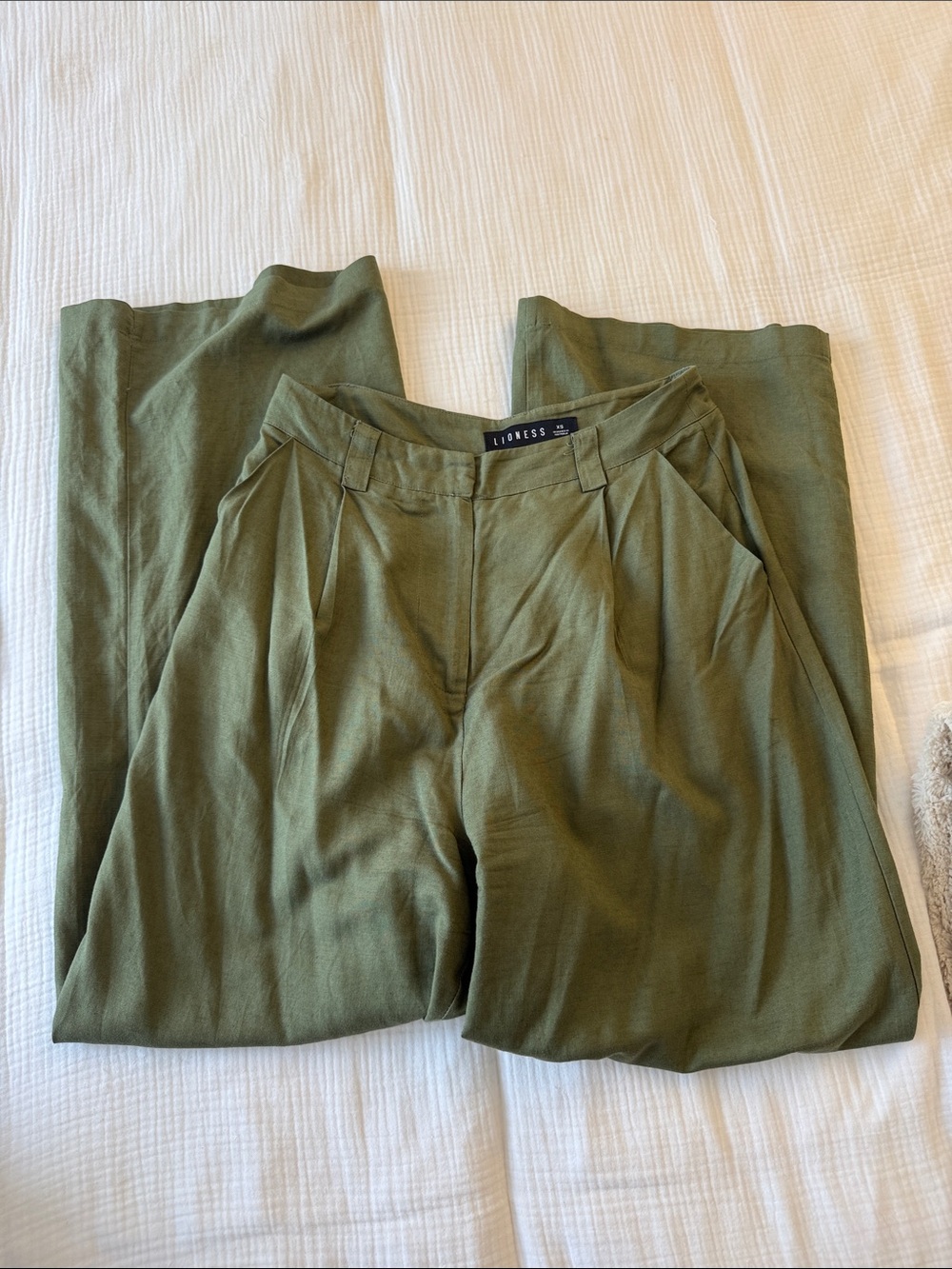 Lioness Olive Men's Relaxed Pleated Chinos